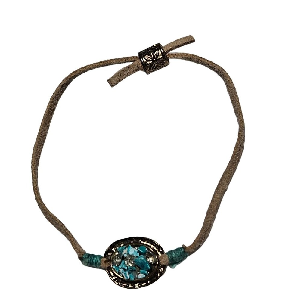 Handmade Boho Beaded Turquoise Leather Bracelet Southwest Fashion Jewelry Women